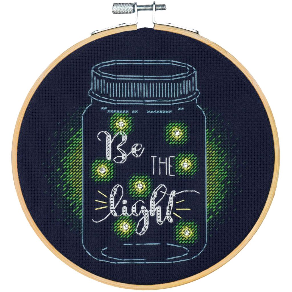 Counted Cross Stitch Kit with Hoop 6in Be The Light