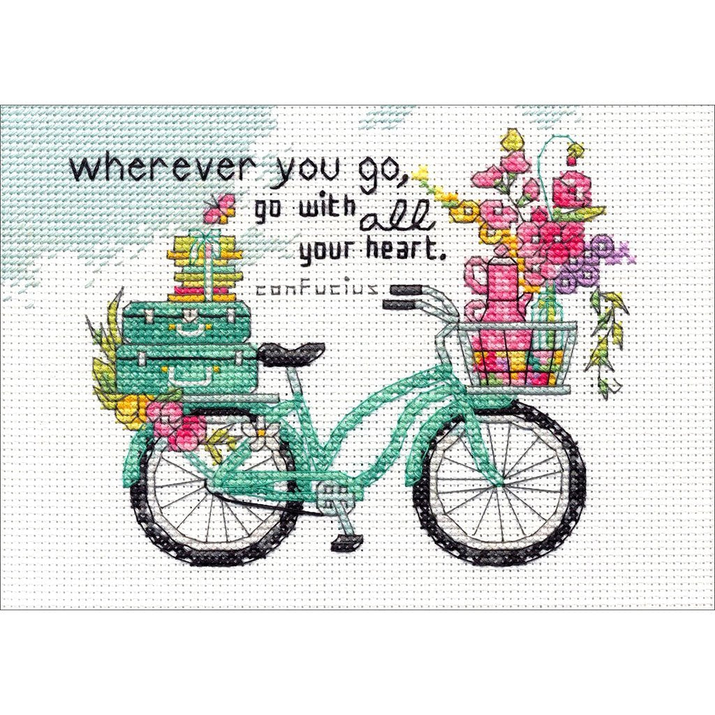 Counted Cross Stitch Kit 7in x 5in Wherever You Go (14 Count)