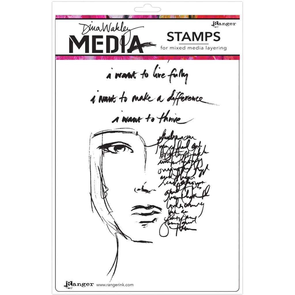 Dina Wakley Media Cling Stamps 6inx9in