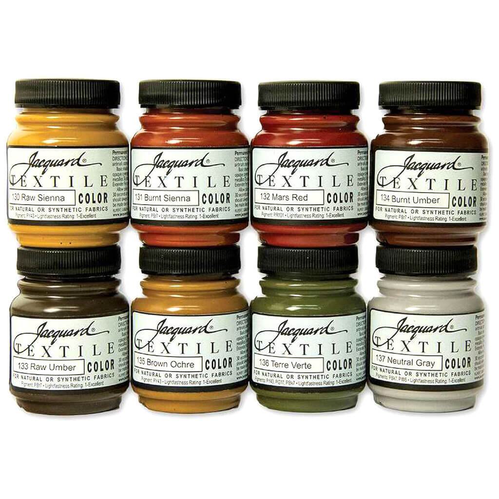 Textile Color Paint Set Earth Tones 8ct