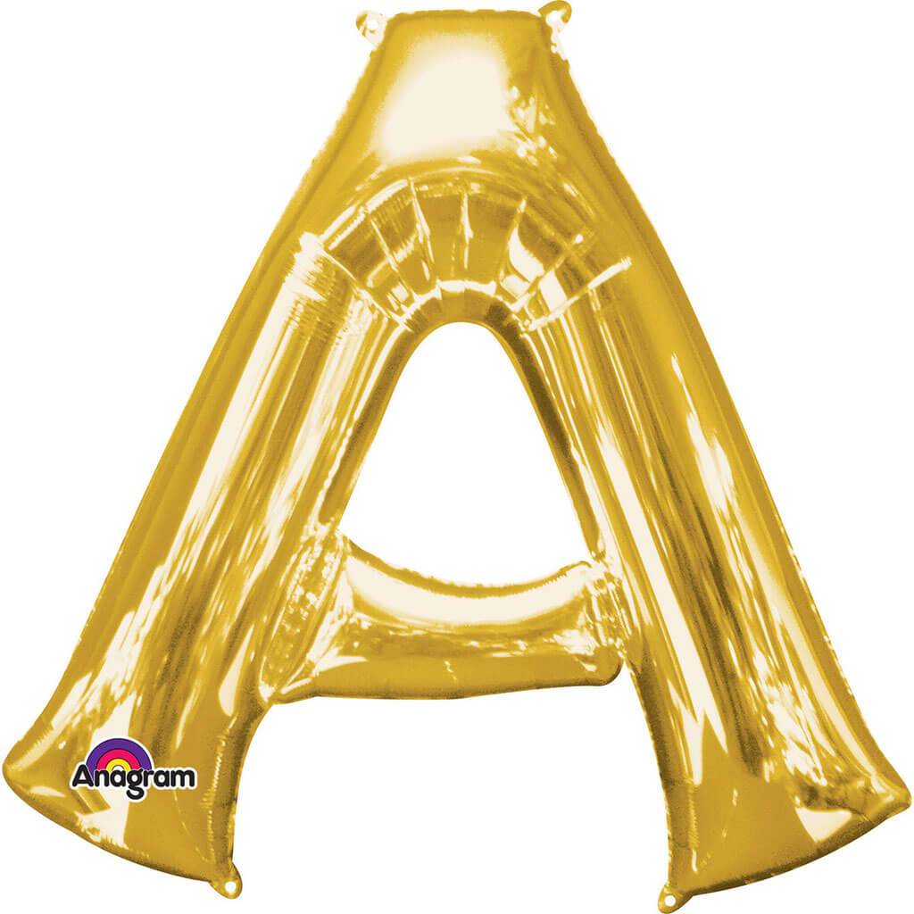 Mini Shape Foil Balloon Letter A 16in Gold