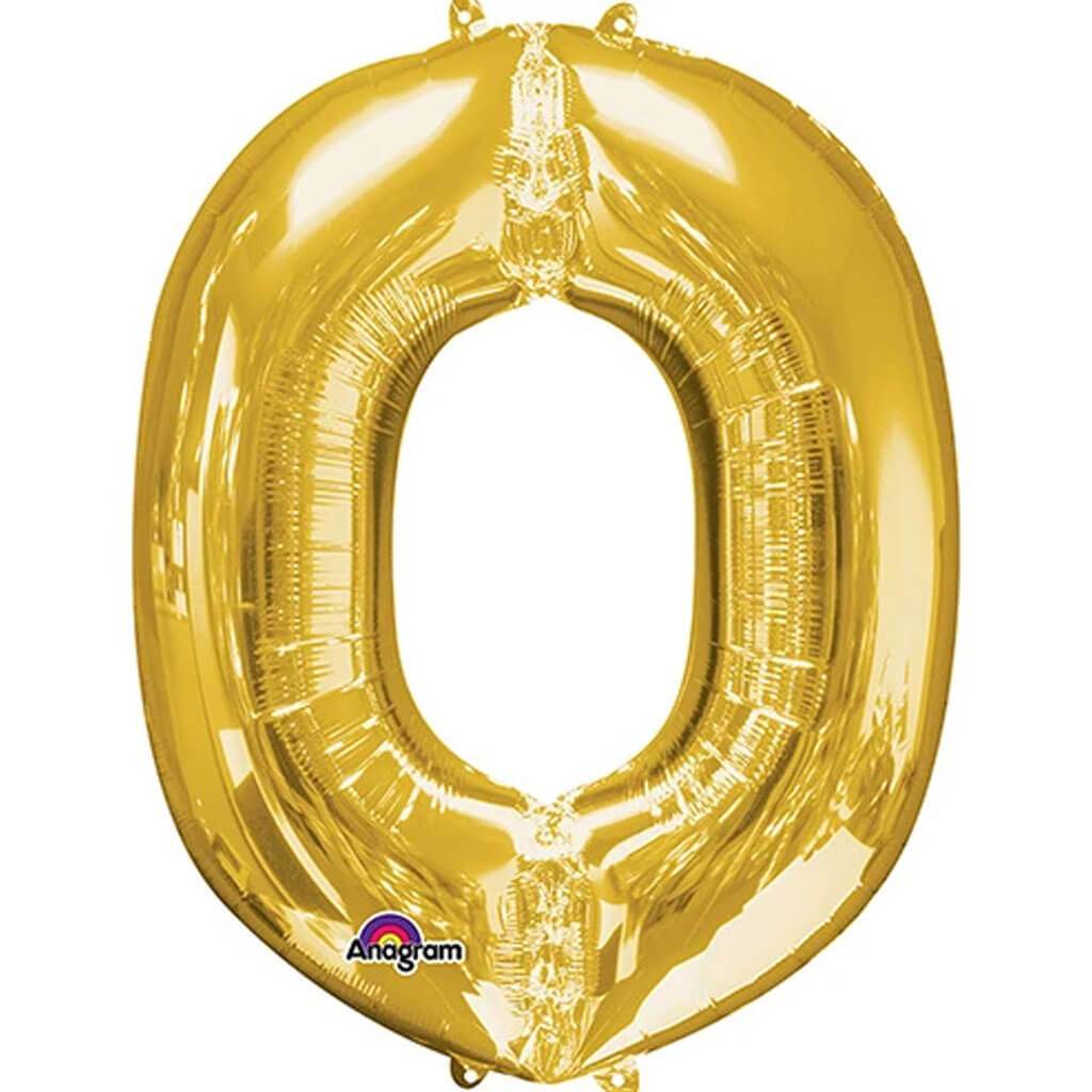 Mini Shape Foil Balloon Letter O 16in Gold