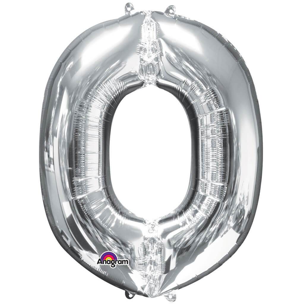 Mini Shape Foil Balloon Letter O 16in Silver