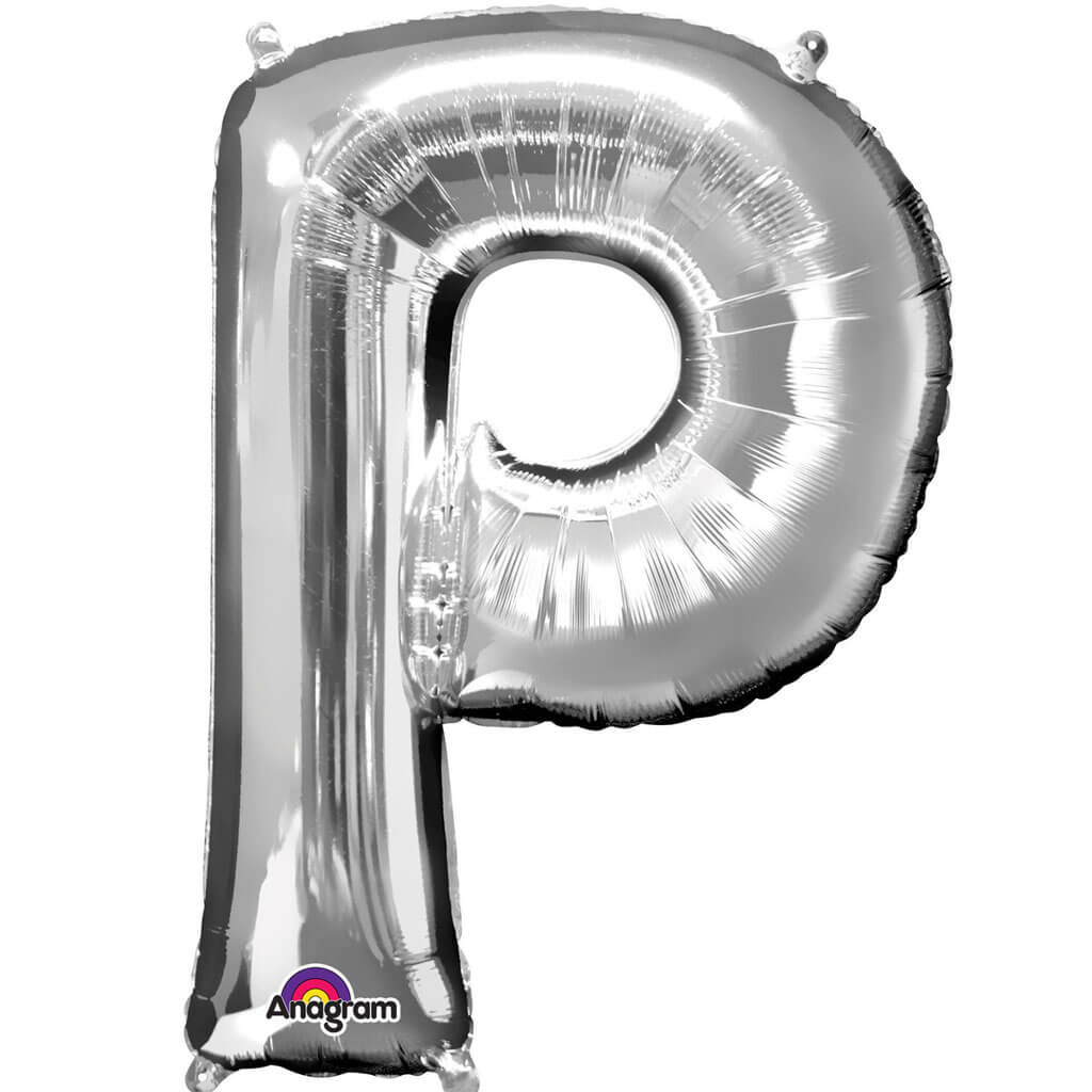 Mini Shape Foil Balloon Letter P 16in Silver