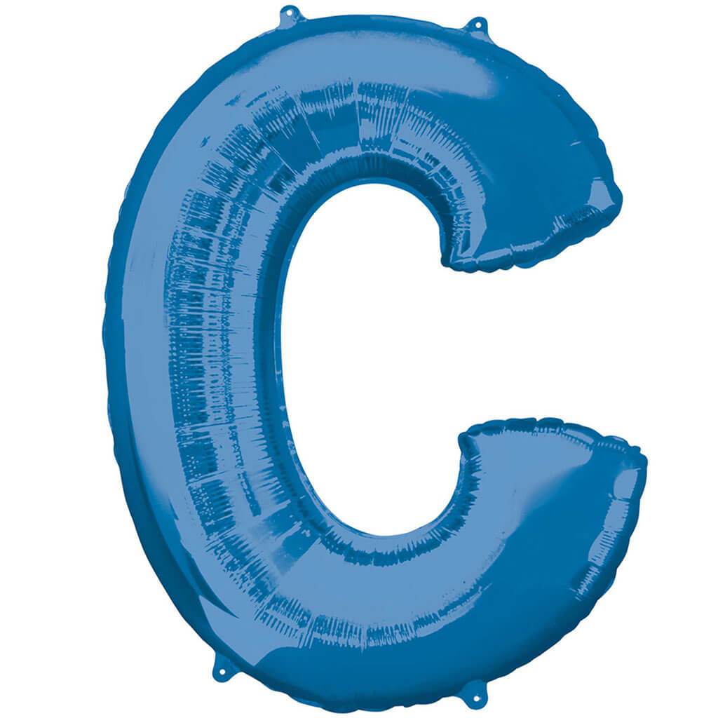 Mini Shape Foil Balloon Letter C 16in Blue