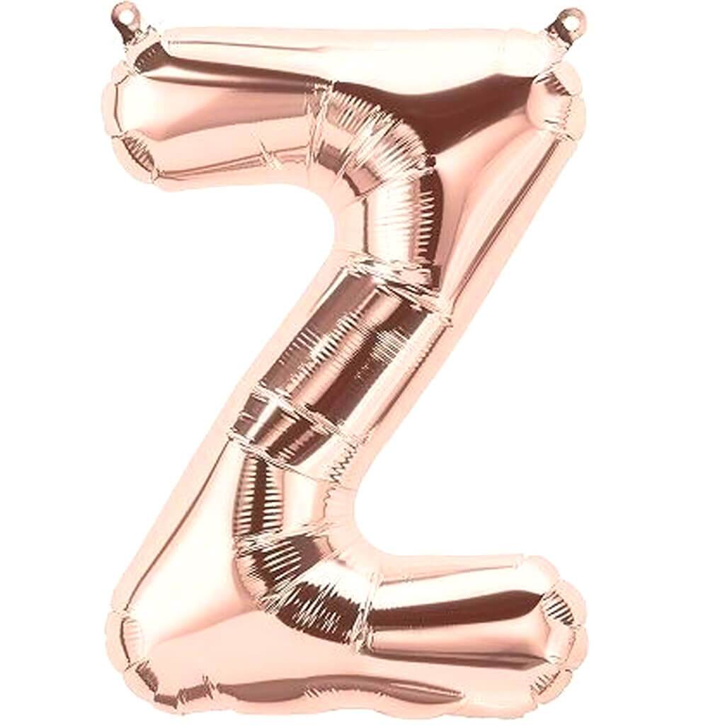 Mini Shape Foil Balloon Letter Z 16in Rose Gold