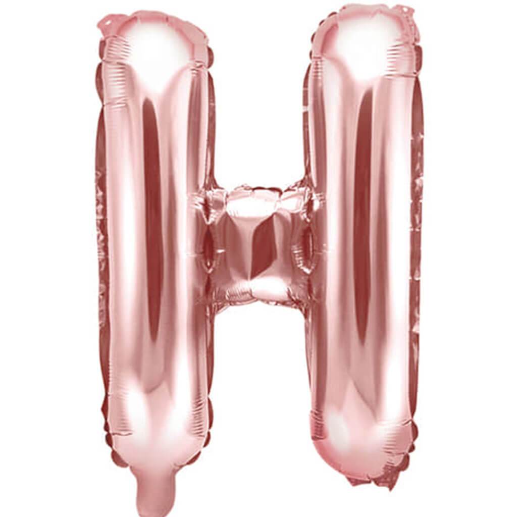 Mini Shape Foil Balloon Letter H 16in Rose Gold