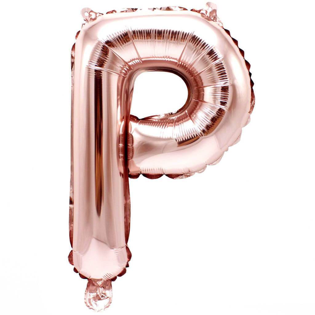 Mini Shape Foil Balloon Letter P 16in Rose Gold