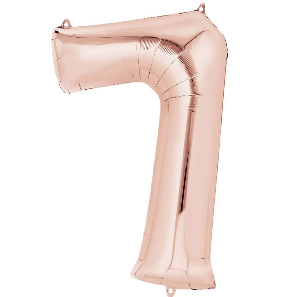 Mini Shape Foil Balloon Number 7 16in Rose Gold