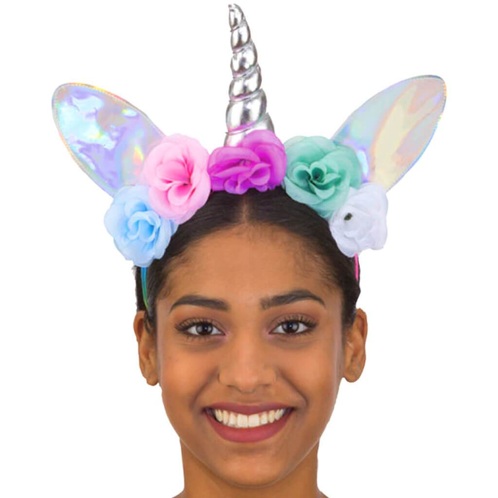 Unicorn Headband With Roses