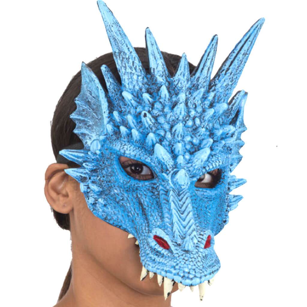 Mythical Bright Blue Dragon Mask