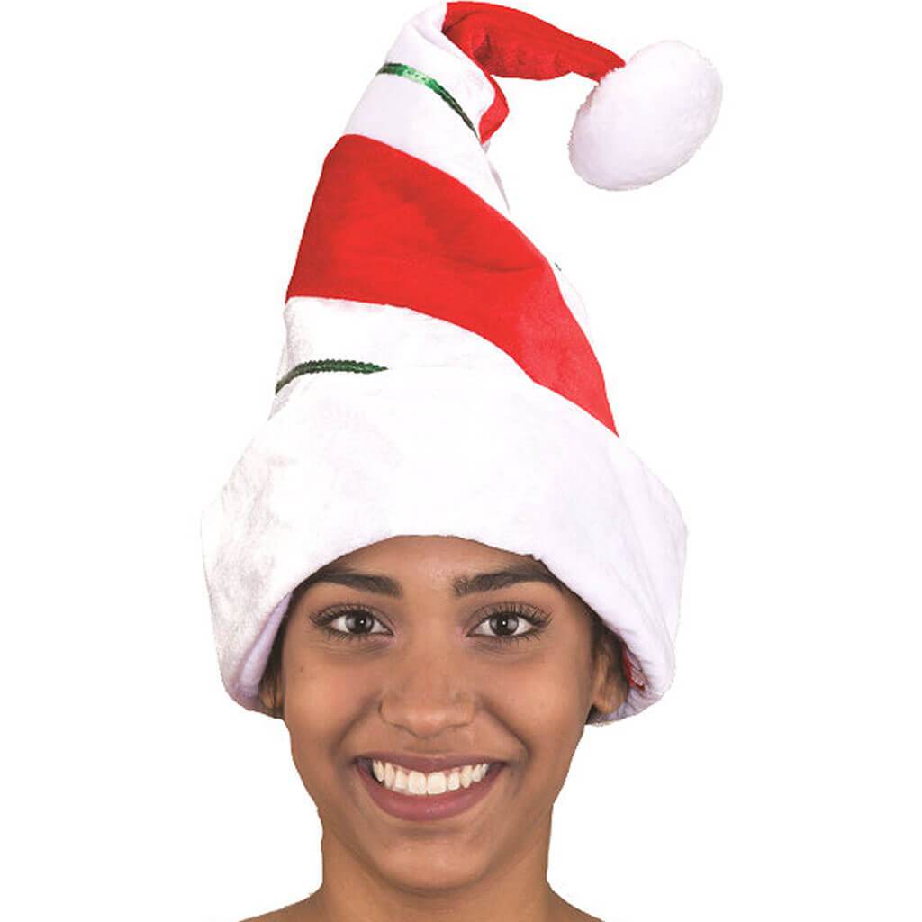 Striped Velvet &amp; Sequin Santa Elf Hat