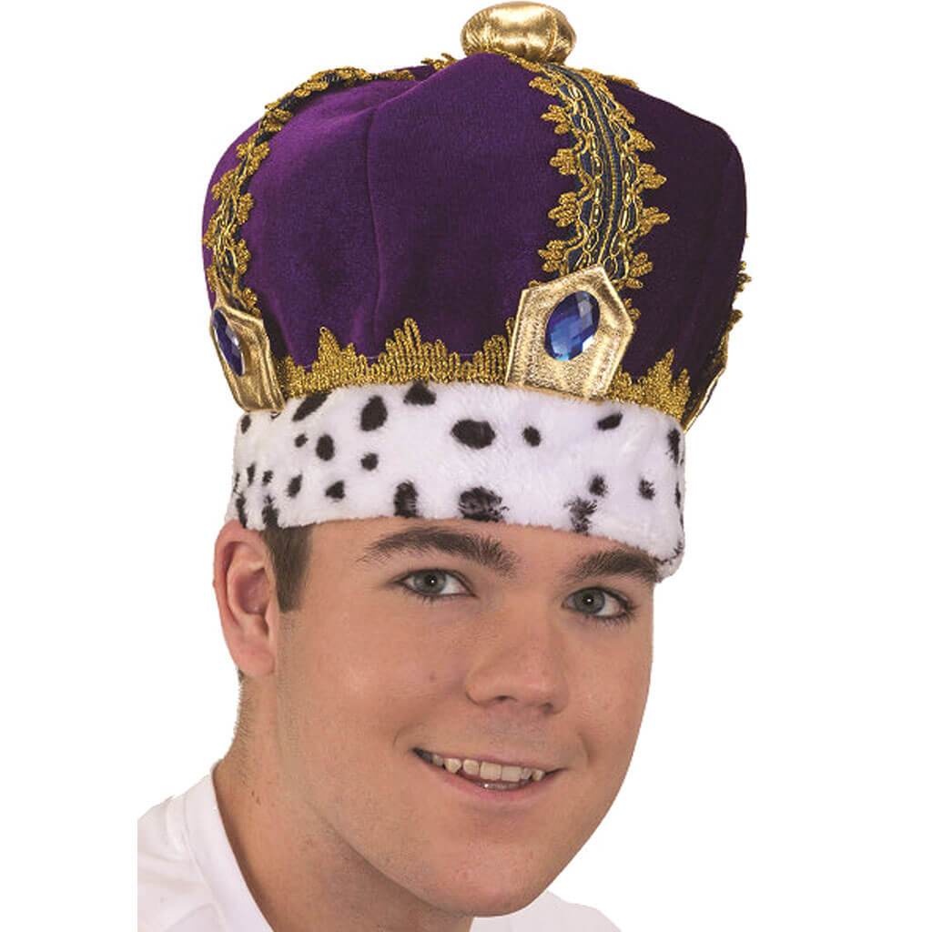 Purple Velvet Kings Crown Hat