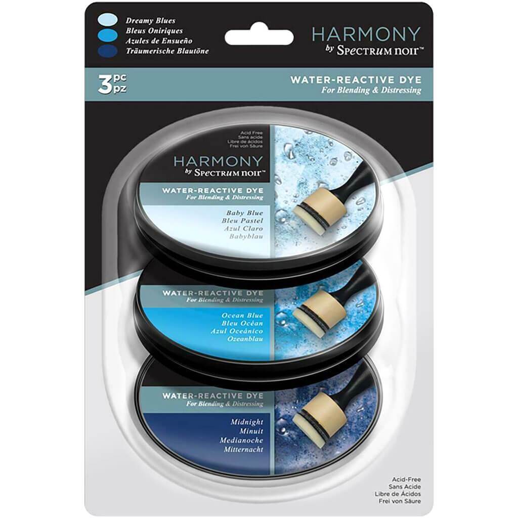 Ink Pad Harmony Water Reactive 3pc (Dreamy Blues)