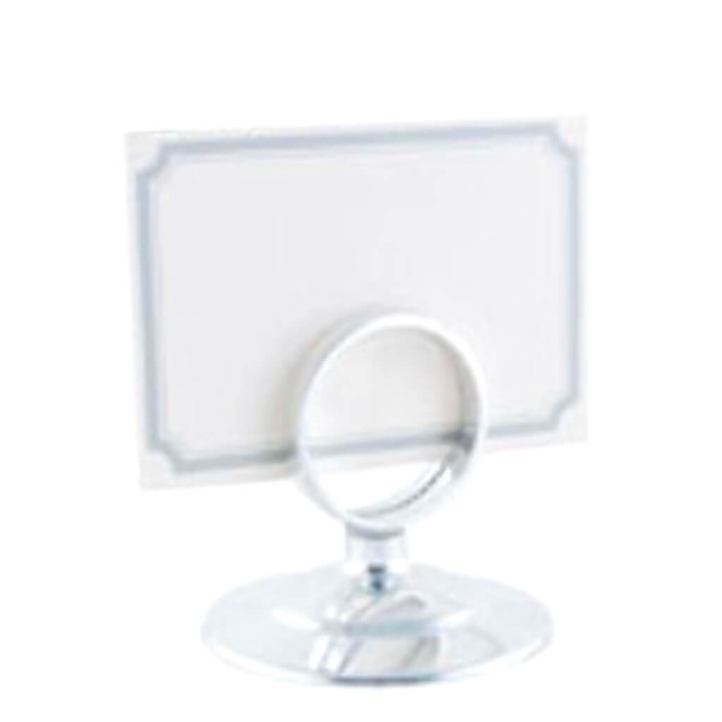 Place Setting Holder with Card 4ct Silver Plastic