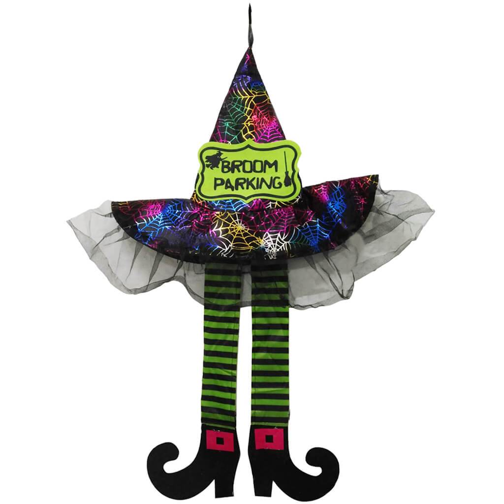 Witch Hanging Decor Hat/Legs Broom Parking