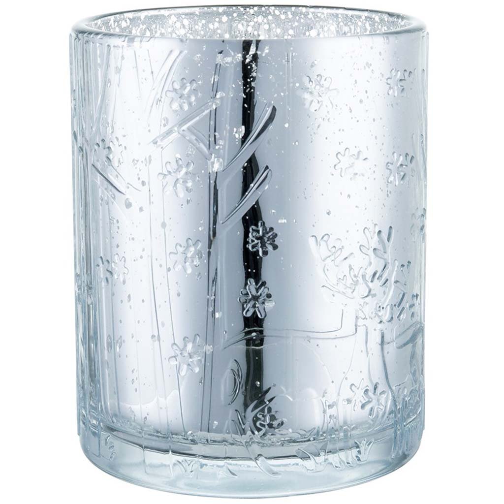 Silver Glass Vase Pattern H:5inD:4in