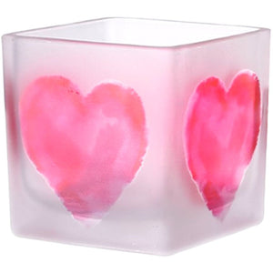 Hearts Square Vase, L:3in W:3in H:3in