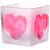 Hearts Square Vase, L:3in W:3in H:3in