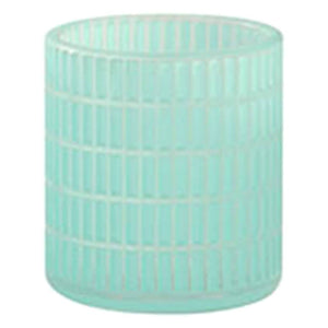Candle Holder Blue, H:3.5in D:3in