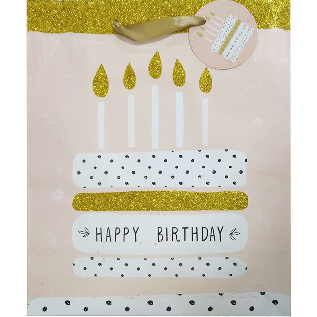 Gift Bag Paper Birthday Gold Dots