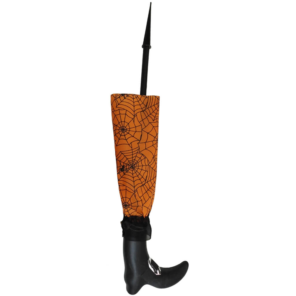 Yard Stake Crashed Witch Leg Orange