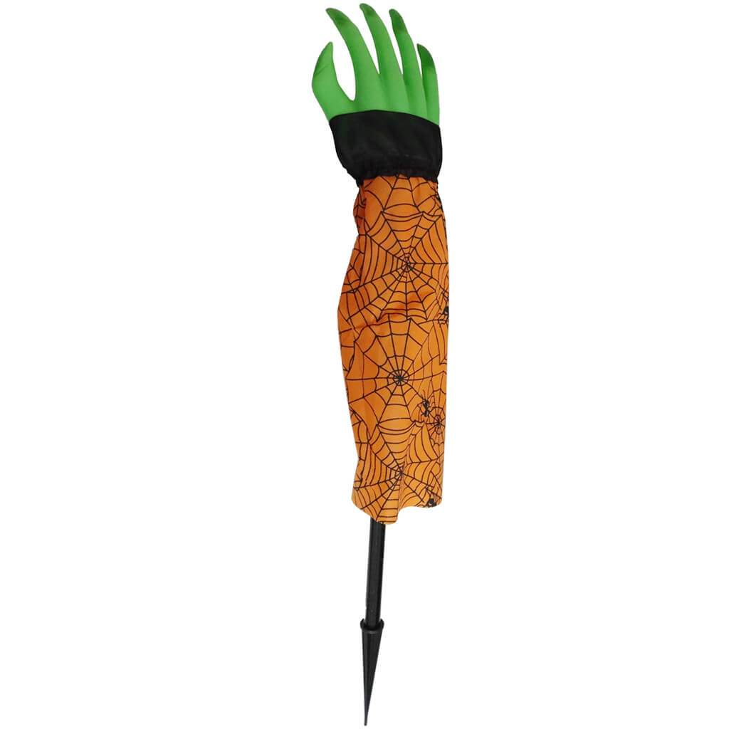 Yard Stake Crashed Witch Arm Orange