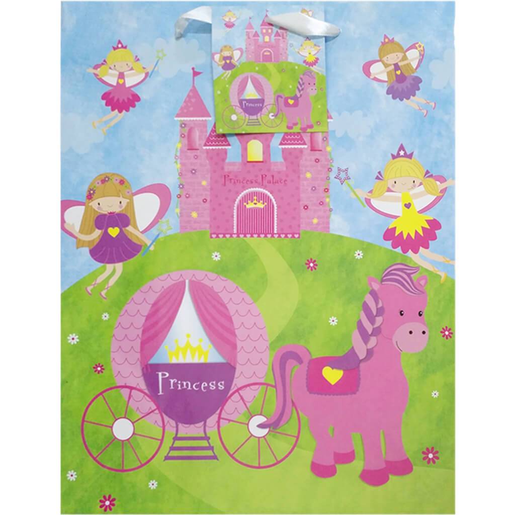 Gift Bag Carousel And Fairies 10x12.5x5in