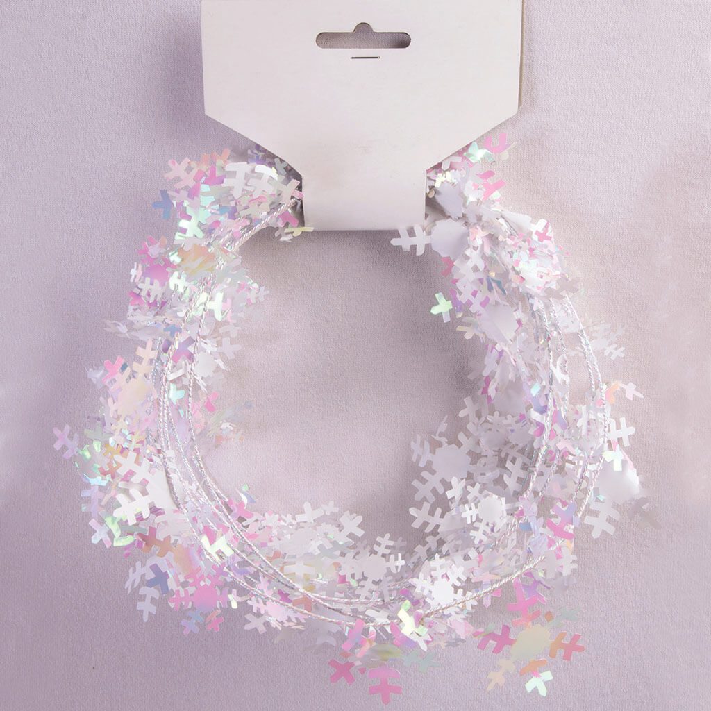 Snowflake Garland Wire 25ft White Iris