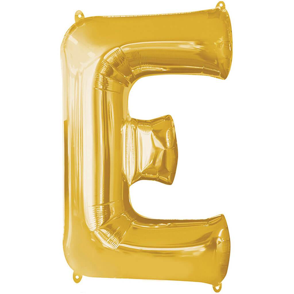 Foil Balloon Letter E 16in Gold