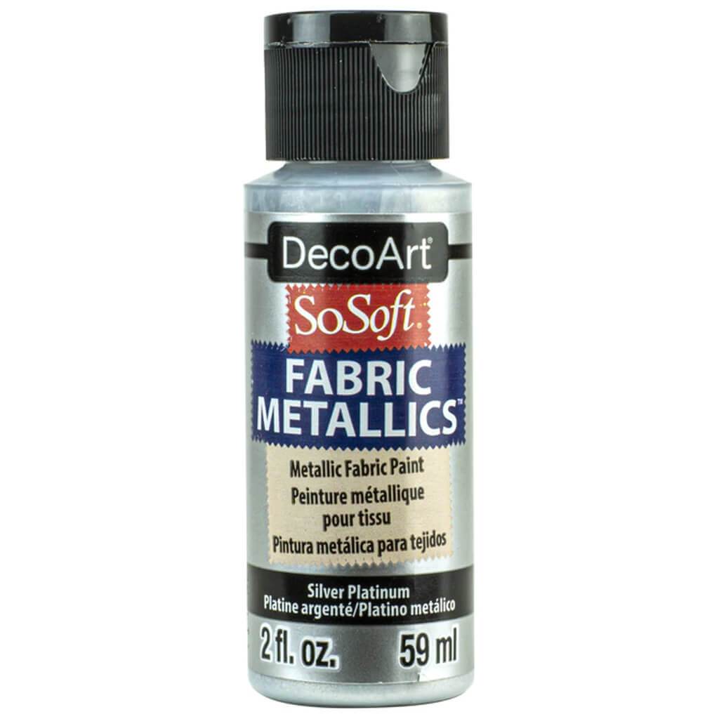 Sosoft Fabric Paint 2oz Metallic Silver Platinum