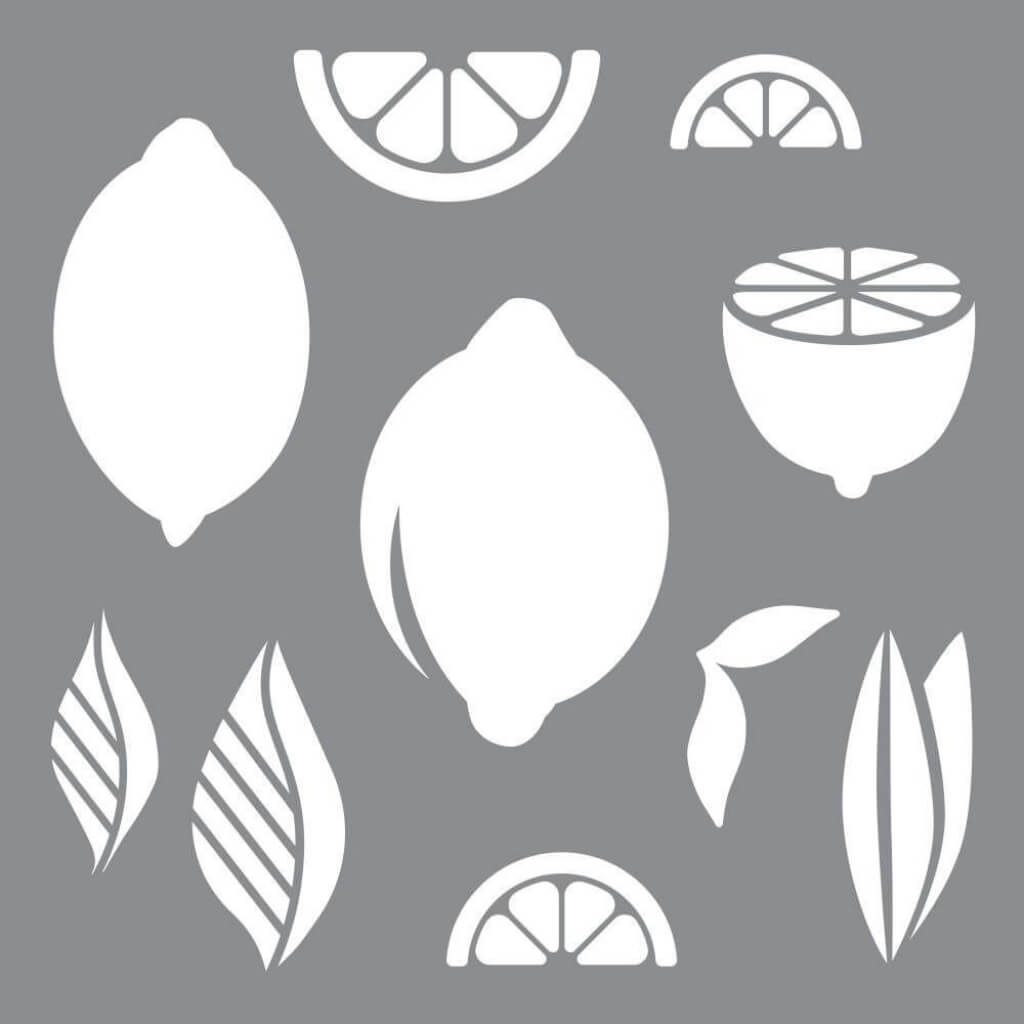 Americana Adhesive Stencil Lemon 10in x 10in
