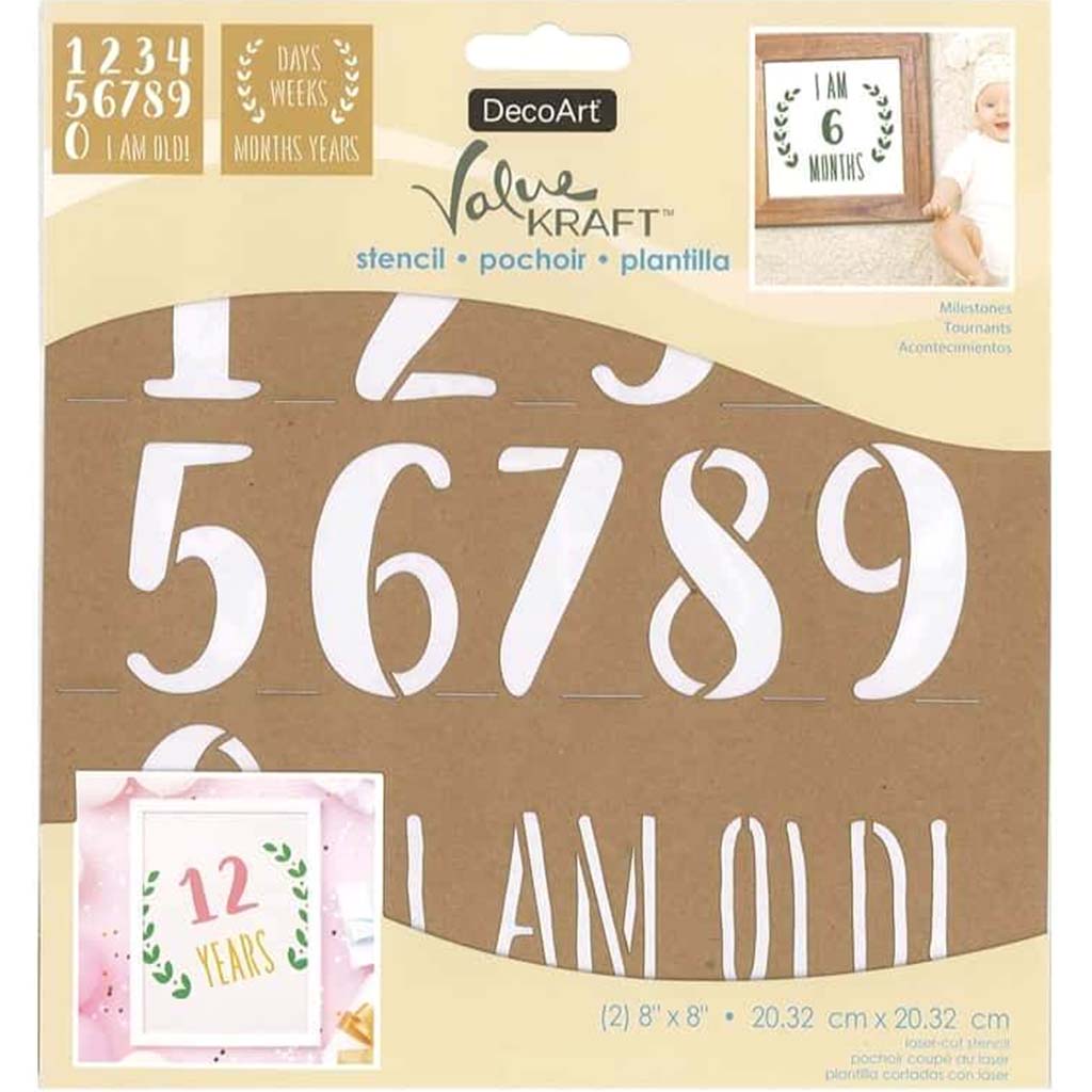 Kraft Stencil Milestones 8in c 9in