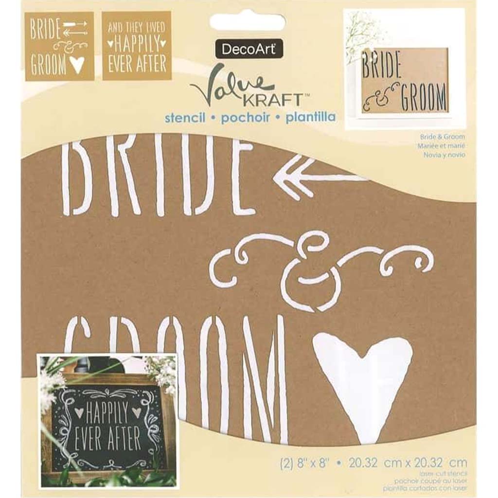 Kraft Stencil Bride and Groom