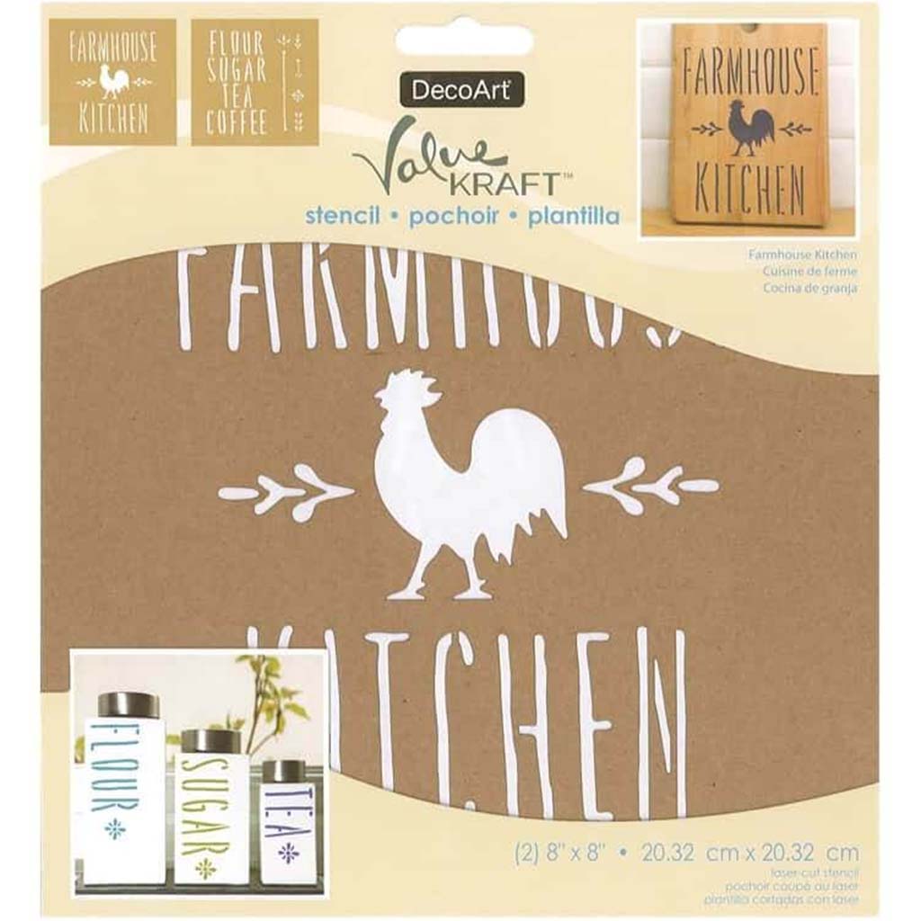 Kraft Stencil Farmhouse Kitchen 8in x 8in