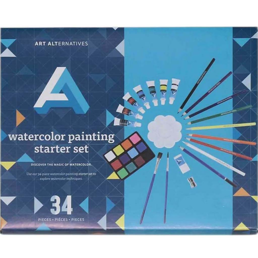 Art Alternatives Watercolor Painting Starter Set 34pcs