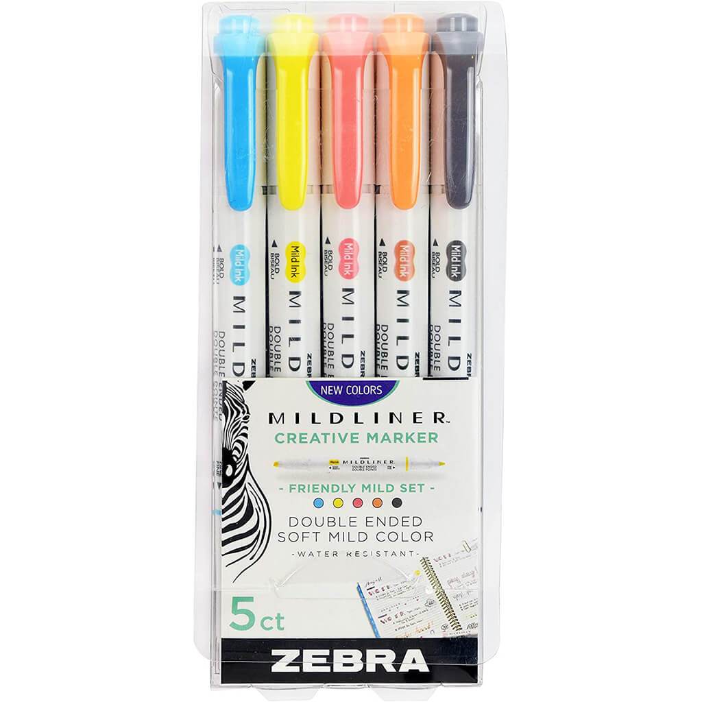 Mildliner Double Ended Highlighter Sets 5 Color Friendly