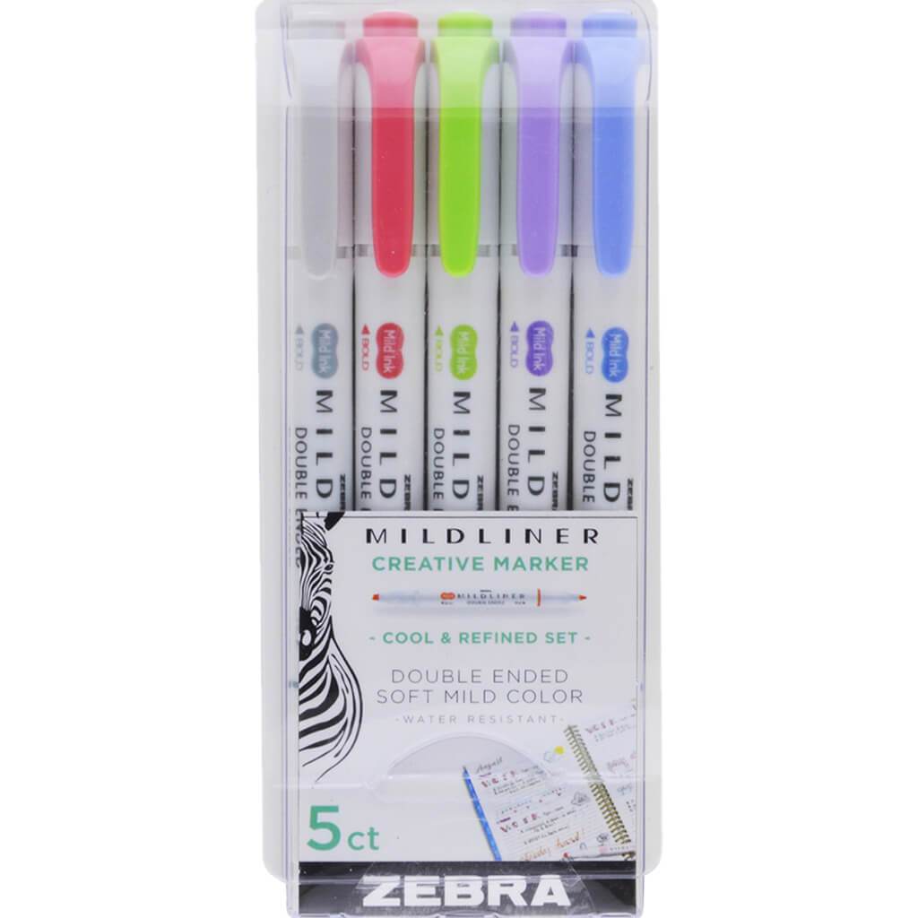 Mildliner Double Ended Highlighter Sets 5 Soft Colors