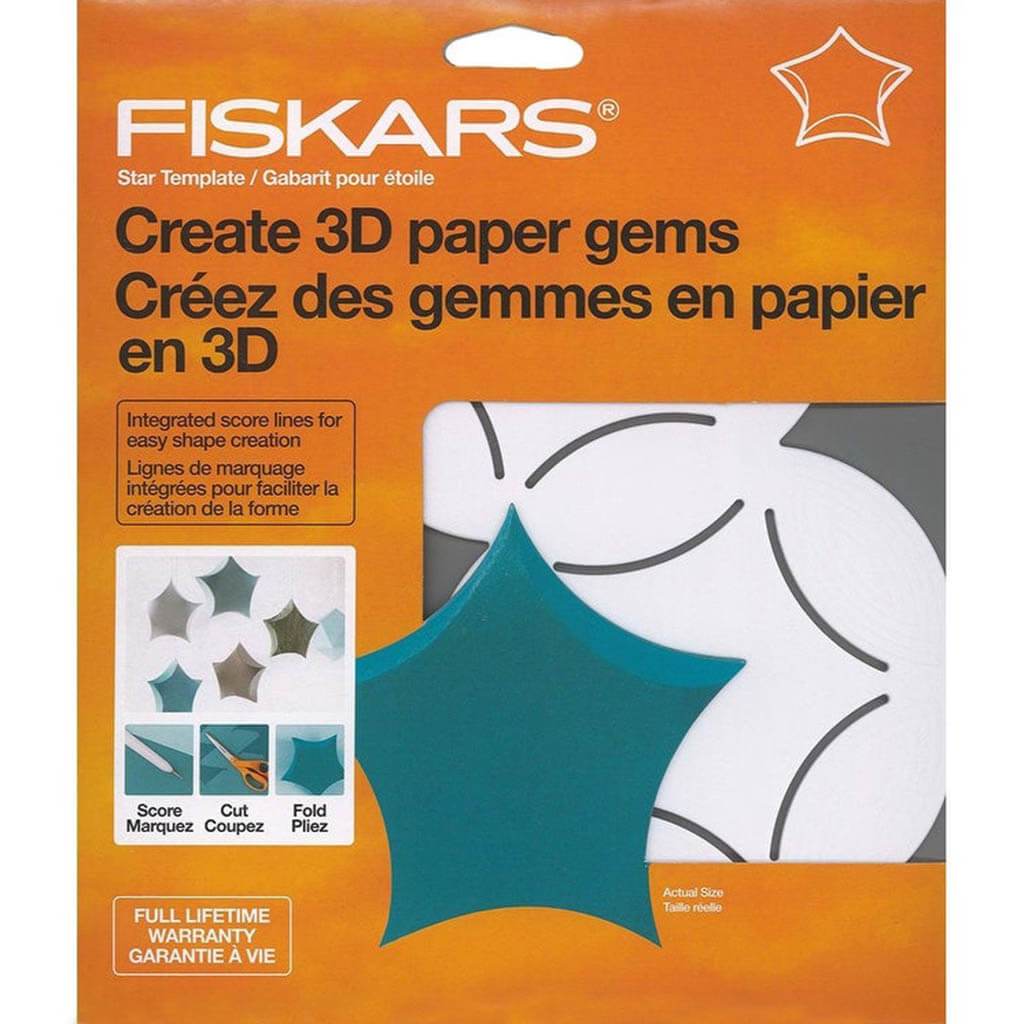 3D Paper Gems Star Template