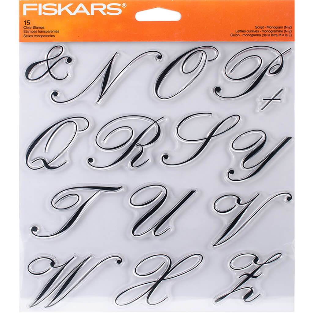 Script Monogram Clear Stamps N-Z 8in x 8in