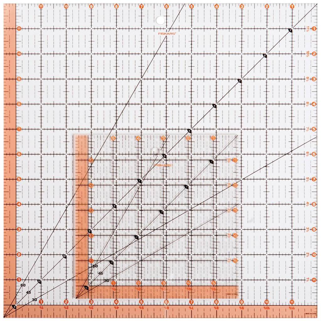 Square Quilting Ruler Set 12.5in x 12.5in and 6.6in x 6.6in