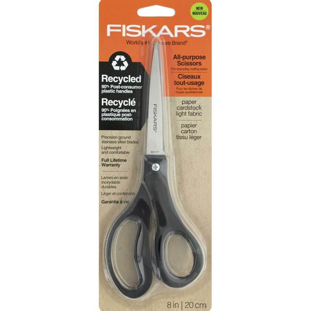 Recycled Adult Scissors Black 8in