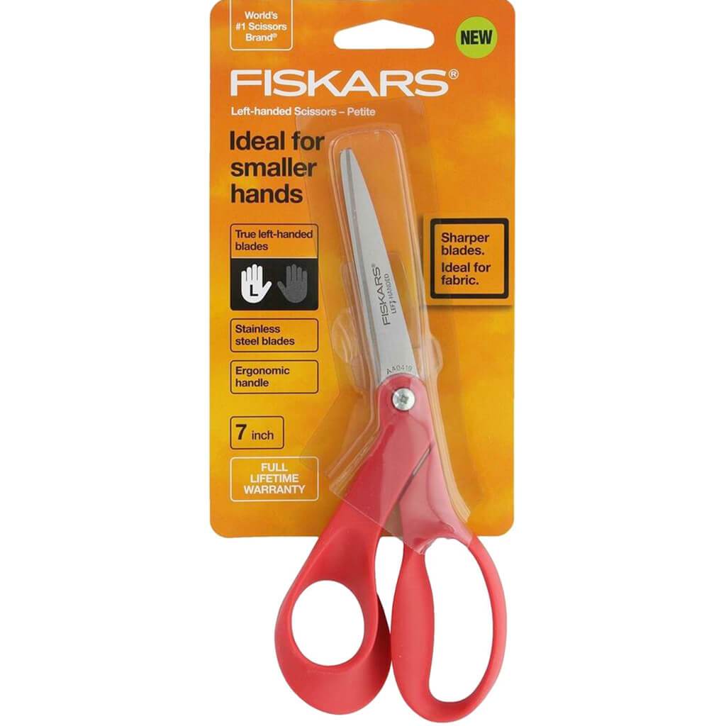 Petite Left-Handed Scissors 7 Inch Red