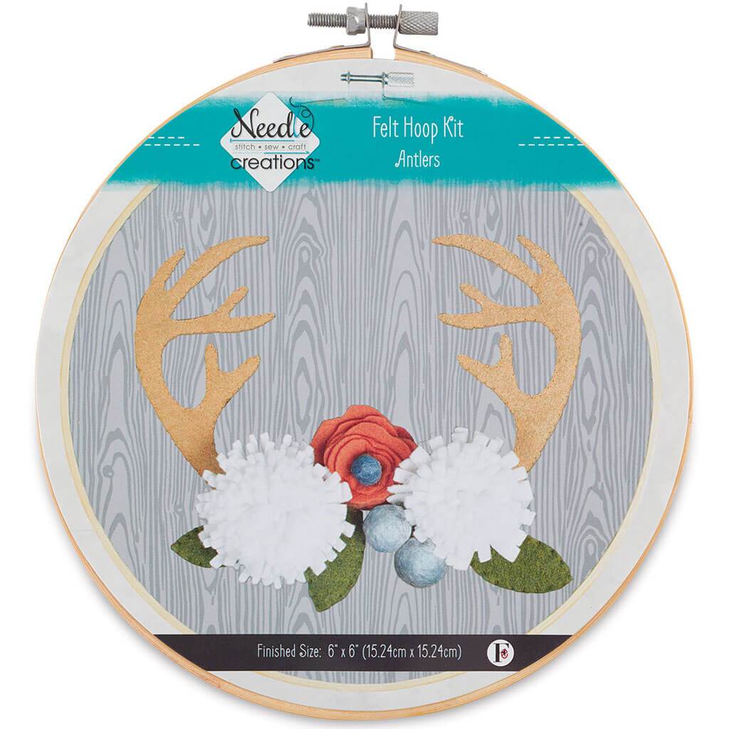 Felt Hoop Kits Antlers Felt Hoop Kit 6in