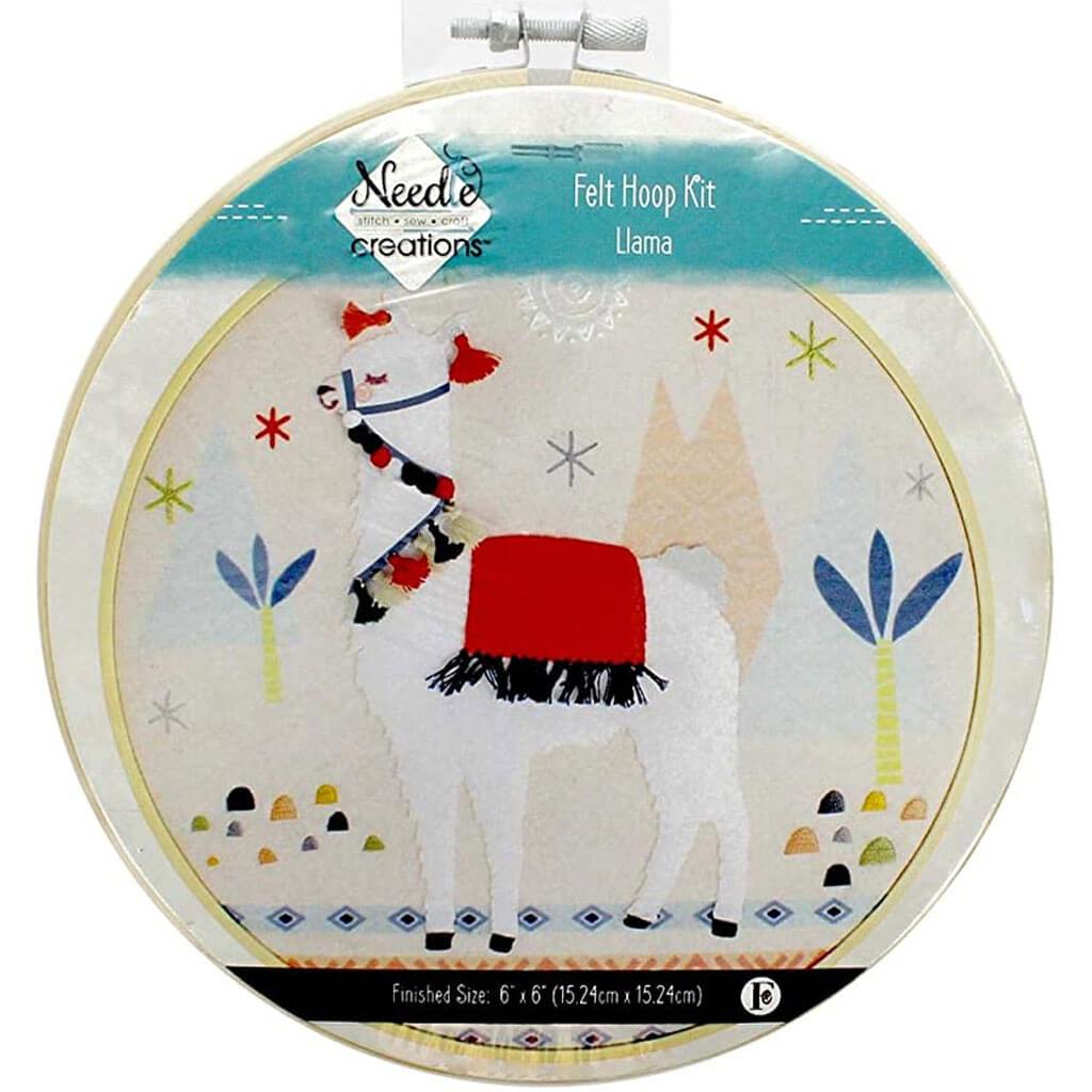 Felt Hoop Kits Llama Felt Hoop Kit 6in