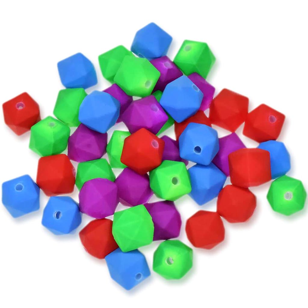 Acrylic Beads Matte Finish Multi-Packs Polygon Bold 20G