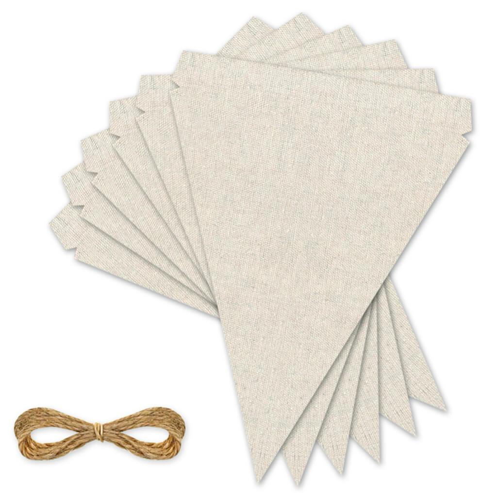 Canvas Craft Pennants  X6 with 1.5M Jute Cord Triangle Drop 5.12 x 5.9