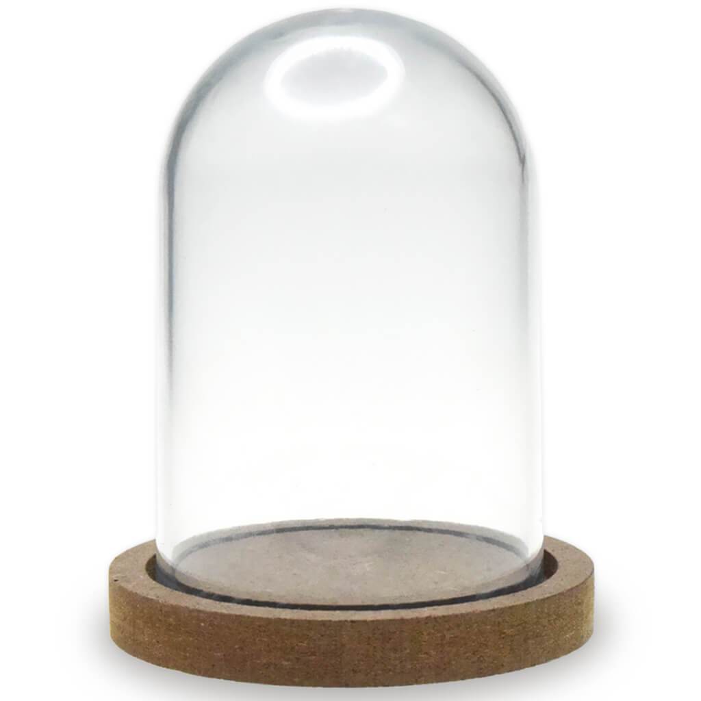 Craft Décor DIY Plastic Dome with Wood Base 8 x 5.3cm