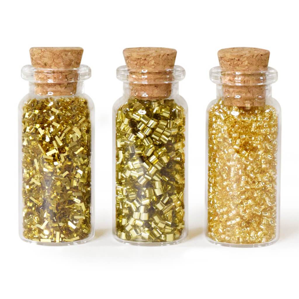 Glitter &amp; Seed Bead Accent Vials X3