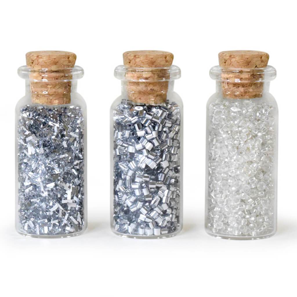 Glitter &amp; Seed Bead Accent Vials X3